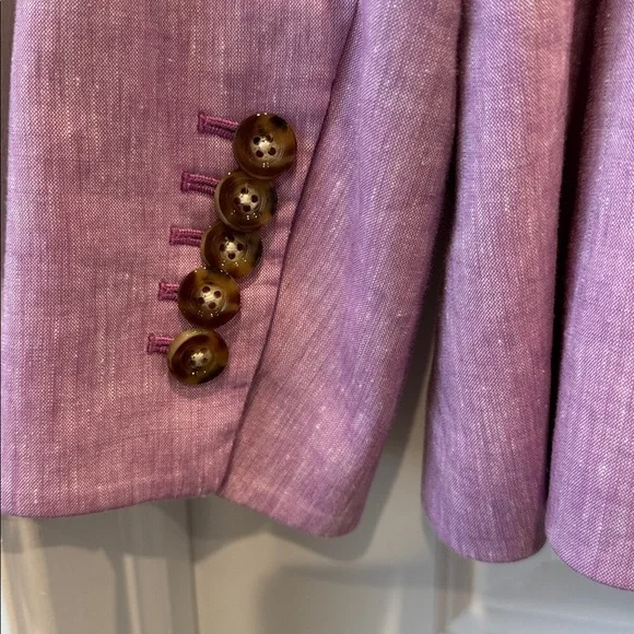 VERONICA BEARD Lonny Dickey Jacket in Heathered Orchard size 16 linen blazer - Picture 9 of 10